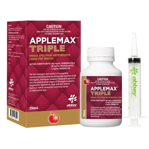 Abbey Applemax Triple Broad Spectrum Antiparasitic Liquid for Horses 250ml
