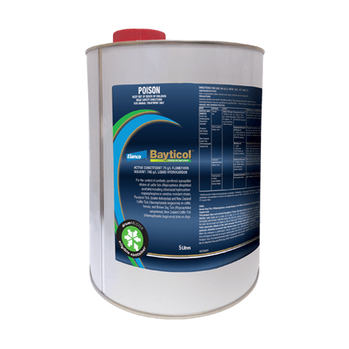 Bayticol Dip & Spray for All Breeds of Cattle Horses & Dogs 5L