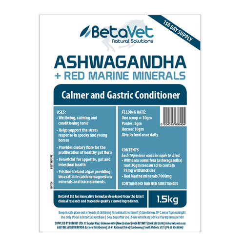 Betavet Natural Solutions Ashwagandha + Red Marine Minerals for Horses 1.5kg
