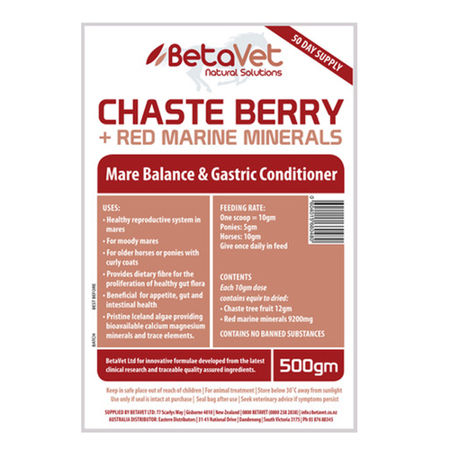 Betavet Natural Solutions Chaste Berry + Red Marine Minerals for Horses 500g