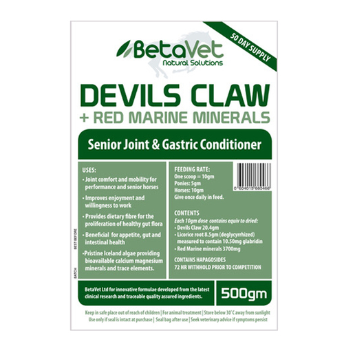 Betavet Natural Solutions Devils Claw + Red Marine Minerals for Horses 500g