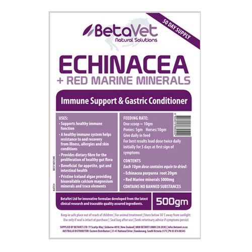 Betavet Natural Solutions Echinacea + Red Marine Minerals for Horses 500g