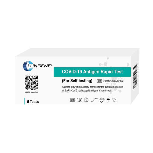 Clungene Covid 19 Human Rapid Antigen Nasal Swab Test Kit 5 Pack