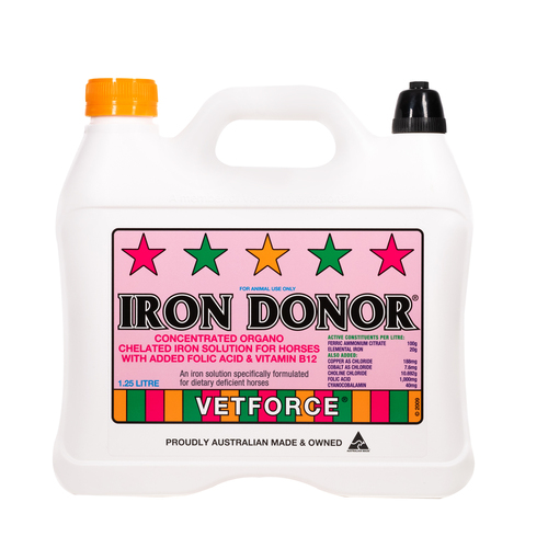 Carbine Iron Donor Vitamin B12 Iron Folic Acid Horse Supplement 1.25L