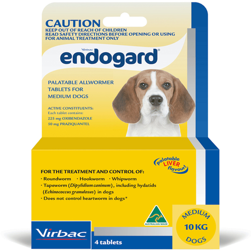 Endogard Broadspectrum All-Wormer Tablets for Medium Dogs 5-10kg 4 Pack