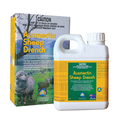 IAH Ausmectin Sheep Drench Broad Spectrum Oral Antiparasitic Solution 20L