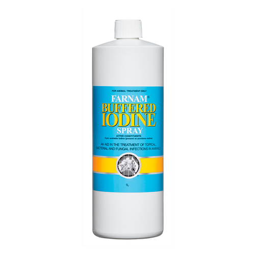 IAH Farnam Buffered Iodine Topical Bacterial Treatment Spray for Horses 1L