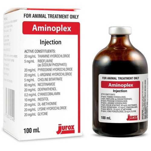 Jurox Aminoplex Injection Supplement for Cattles Horses Dogs & Cats 100ml