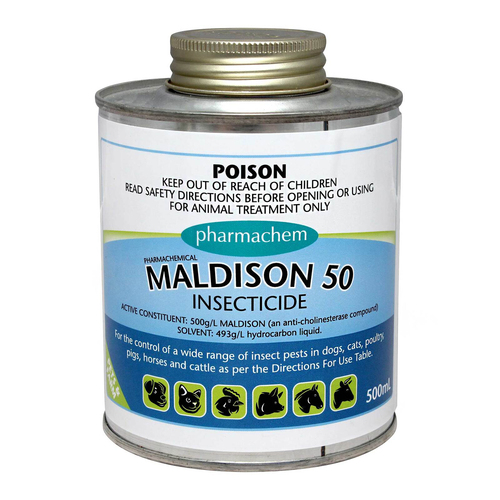 Pharmachem Maldison 50 Insecticide Concentrate for Horses Dogs & Cats 500ml