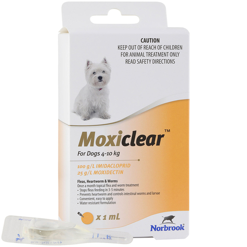 Moxiclear Fleas & Worms Treatment for Dogs 4-10kg Yellow 3 Pack