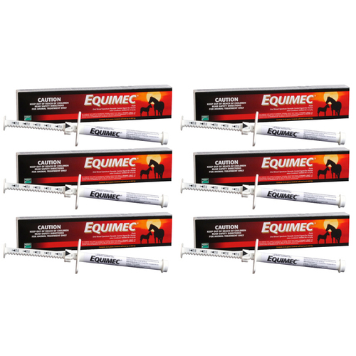 6 x Equimec Broadspectrum Wormer Parasite Control Horse Summer Sore 6.42g