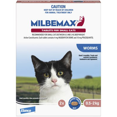 Milbemax Under 2kg Cat Broad Spectrum Allwormer Tablets 2 Pack