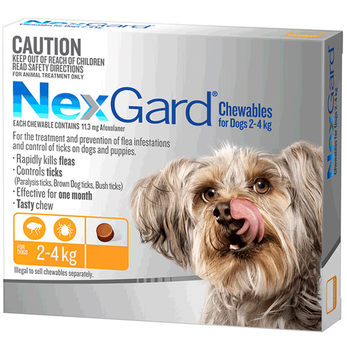 Nexgard Very Small Dogs Tasty Chews Tick & Flea Treatment 2-4kg 3 Pack
