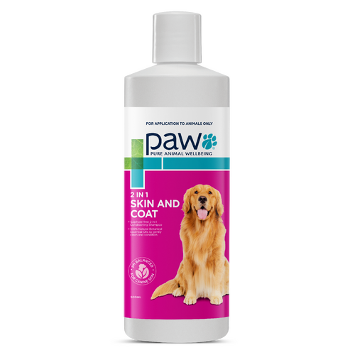 PAW 2 In 1 Adult Dogs Hypoallergenic Condtioning Shampoo 500ml 