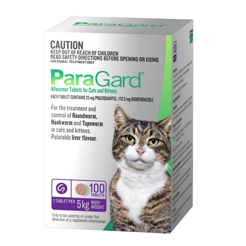Paragard Allwormer Treatment Tablets for Cats & Kittens 0-5kg 100 Tabs