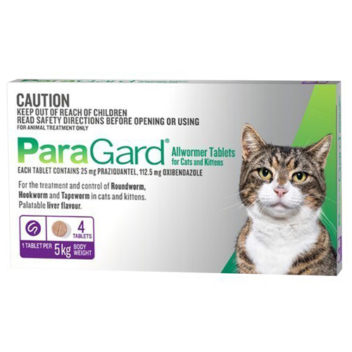 Paragard Cat & Kittens Allwormer Treatment & Control Tablets 4 Pack