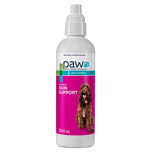 PAW Dermega Skin Support Dogs Omega 3 & 6 Oral Supplement Treatment 200ml 