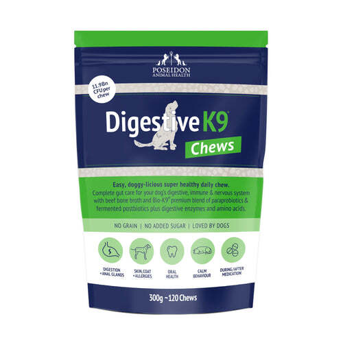Poseidon Digestive K9 Chews Gut Health Supplement for Dogs 120 Pack 300g