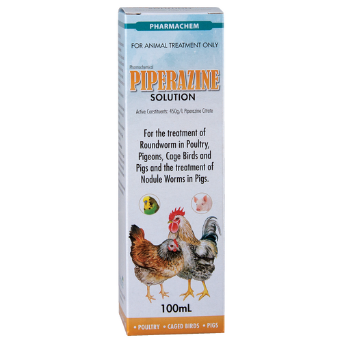 Pharmachem Piperazine Roundworm Treatment Solution for Poultry 100ml