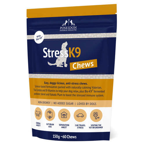 Poseidon Stress K9 Chews Pet Dog Health Supplement 60 Pack 150g