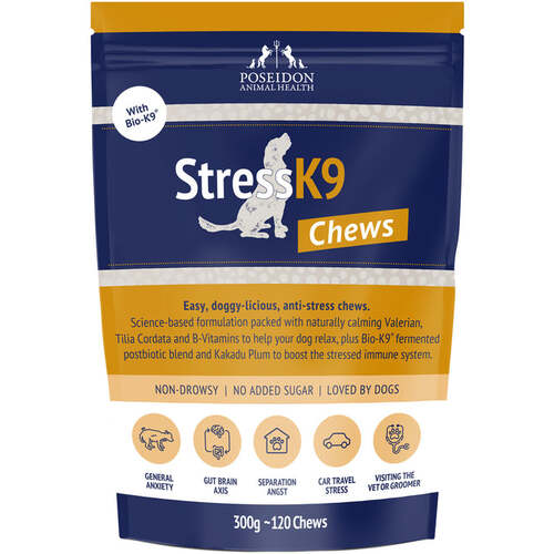 Poseidon Stress K9 Chews Pet Dog Health Supplement 120 Pack 300g