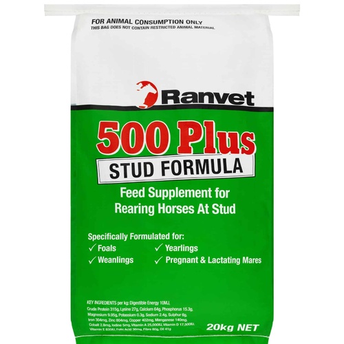 Ranvet 500 Plus Horses Stud Formula Feed Supplement 20kg
