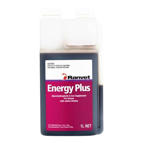 Ranvet Energy Plus Glycerophosphate & Iron Supplement for Horses 1L