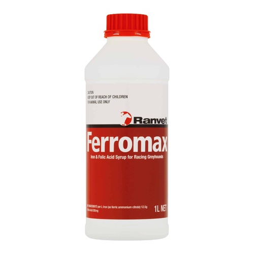 Ranvet Ferromax Racing Greyhounds Iron & Folic Acid Oral Syrup 1L