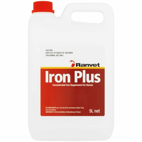 Ranvet Iron Plus Horses Concentrated Supplement w/ Folic Acid 5L