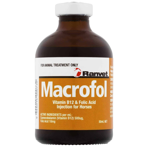 Ranvet Macrofol Horses Vitamin B12 & Folic Acid 50ml
