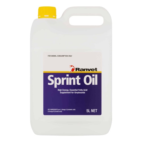 Ranvet Sprint Oil Greyhounds Essential Fatty Acid Supplement 5L