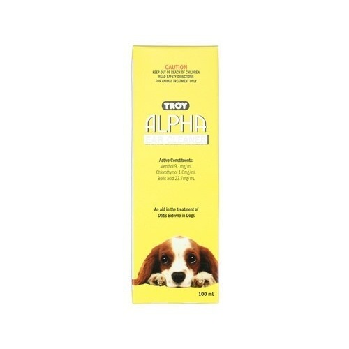 Troy Alpha Ear Cleaner for Dogs Otitis Externa Antiseptic 100ml