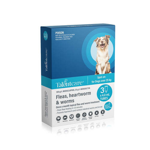 Talentcare Spot-On Flea & Worming Treatment for Dogs Over 25kg 3 Pack
