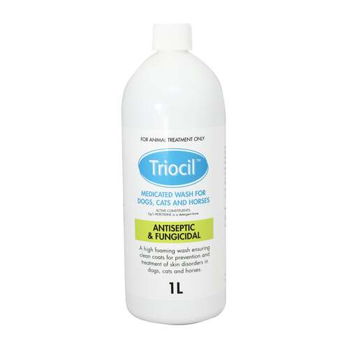 Triocil Medicated Wash Antiseptic & Fungicidal for Dogs Cats & Horses 1L