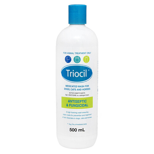Triocil Medicated Wash Antiseptic & Fungicidal for Dogs Cats & Horses 500ml