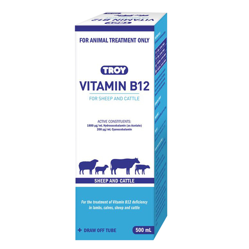 Troy Vitamin B12 Injectable Preparation for Sheep & Cattle 500ml