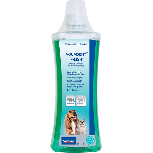 Virbac Aquadent Fresh Water Additive Dental Solution for Dog & Cats 500ml