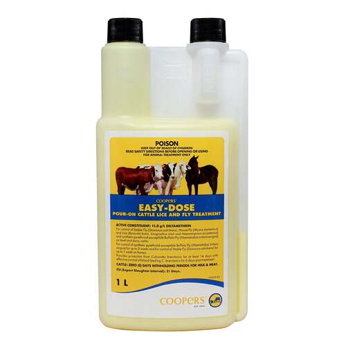 Coopers Easy-Dose Pour-On Lice & Fly Treatment for Cattle & Horses 1L