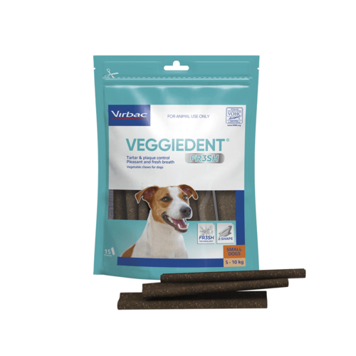Virbac Veggiedent Fresh Dental Chews for Small Dogs 5-10kg 15 Pack