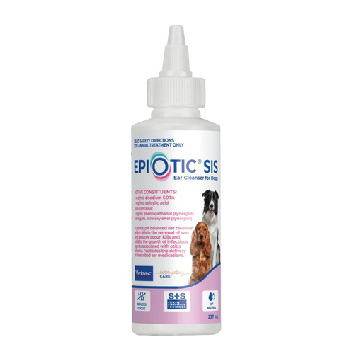 Virbac Epiotic SIS Antimicrobial Pet Ear Cleanser for Dogs 237ml
