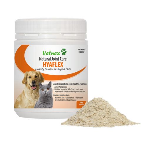 Vetnex Hyaflex Joint Care Mobility Powder for Dogs & Cats 200g