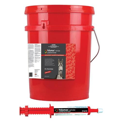 Valumax Horse Allwormer Paste Red Tube Stud Bucket 50 Pack
