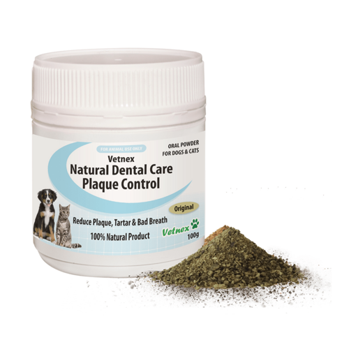 Vetnex Natural Dental Care Plaque Control Powder Original for Dogs & Cats 100g