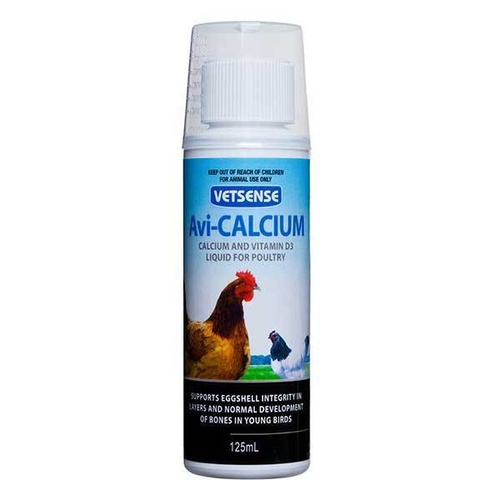 Vetsense Avicalcium Poultry Bird Supplement w/ Vitamin D3 Bones 125ml