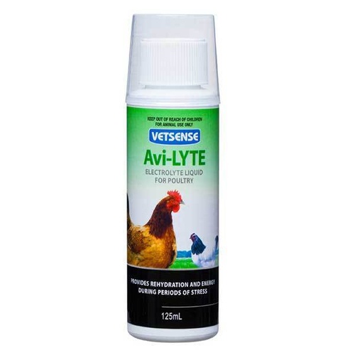 Vetsense Avi-Lyte Electrolyte Energy Supplement Chicken Poultry 125ml