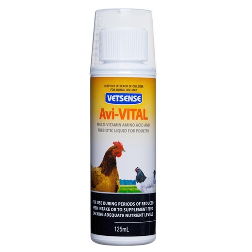 Vetsense Avi-Vital Vitamin Poultry Amino Acid Supplement 125ml