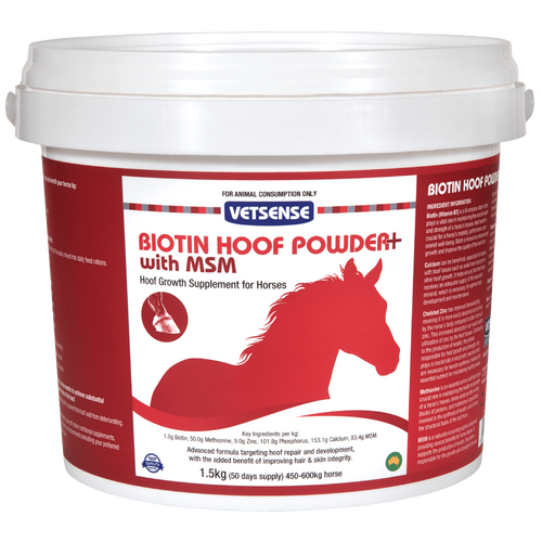 Vetsense Biotin Hoof Powder Plus with MSM Horse Supplement 1.5kg