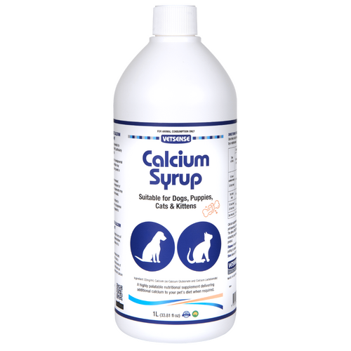 Vetsense Calcium Syrup Nutritional Supplement for Dogs & Cats 1L