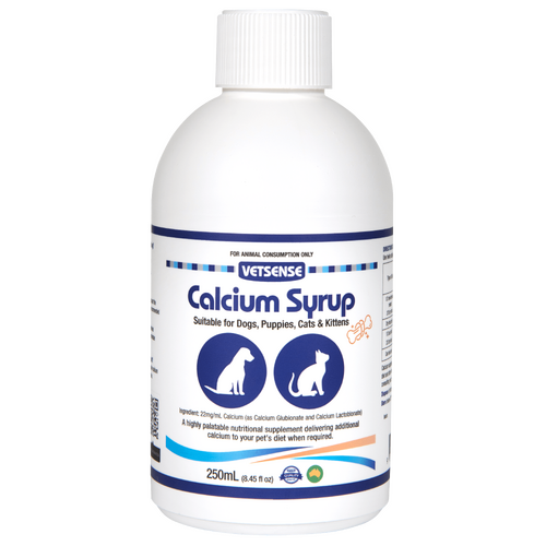 Vetsense Calcium Syrup Nutritional Supplement for Dogs & Cats 250ml