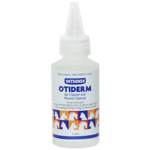 Vetsense Otiderm Wound & Ear Cleaner for Pet Horses Dogs & Cats 125ml